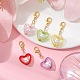 Heart Acrylic & Glass Pearl Pendant Decorations(HJEW-JM01403)-4