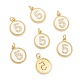Brass Micro Pave Clear Cubic Zirconia Charms(ZIRC-J040-44G-05)-1