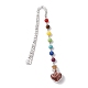 7 Chakra Gemstone Bead & Natural Red Jasper Glass Heart Wishing Bottle Pendant Bookmarks(AJEW-JK00313-01)-1