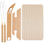 DIY Wood Knitting Tools Sets, Wood Knitting Looms Shuttles Set, BurlyWood, 22.7x0.95cm(DIY-WH0899-18)