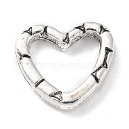 Tibetan Style Alloy Linking Rings, Textured, Heart, Antique Silver, 13x14x2.5mm, Inner Diameter: 6.5x9.5mm, about 471pcs/500g(PALLOY-P293-037AS)