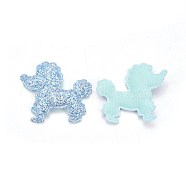 Handmade Puppy Costume Accessories, Cloth Embroidery, Appliques, Poodle Dog, Light Blue, 44x51x3.5mm(FIND-WH0043-01E)