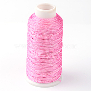 Round Metallic Cord, 9-Ply, Pearl Pink, 0.8mm, about 328.08 yards(300m)/roll(MCOR-G001-0.8mm-19)