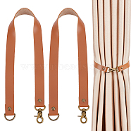 Leather Curtain Tiebacks, Rod Holders, Hanging Decorations, with Alloy Findings, Flat, Peru, 500x20mm(AJEW-GF0005-05D)