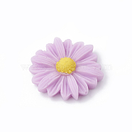 Resin Cabochons, Flower/Daisy, Plum, 23x22x7mm(CRES-N007-10C)