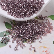 MIYUKI Delica Beads Small, Cylinder, Japanese Seed Beads, 15/0, (DBS0146) Silver Lined Smoky Amethyst, 1.1x1.3mm, Hole: 0.7mm, about 175000pcs/bag, 50g/bag(SEED-X0054-DBS0146)