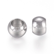 316 Surgical Stainless Steel Beads, Rondelle, Stainless Steel Color, 5x3mm, Hole: 3mm(X-STAS-I144-02P)