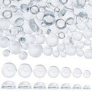 Elite 150Pcs 7 Sizes Transparent Glass Cabochons, Half Round, Clear, 8~20x4~10mm(GLAA-PH0002-34)