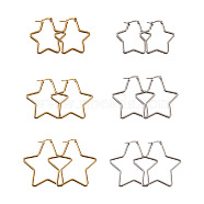 Titanium Steel Hoop Earrings, Star, Golden & Stainless Steel Color, 12 Gauge, 30x30x2mm, 24pcs/set(STAS-TA0001-20)