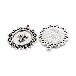 Alloy Pendants, Lead Free and Cadmium Free, Antique Silver, 30mm long, 24.5mm wide, 2.5mm thick, hole: 2mm(EBB026Y)