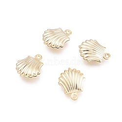304 Stainless Steel Charms, Hollow Scallop Shape, Golden, 14x11x4.5mm, Hole: 1mm(STAS-H413-12G-A)