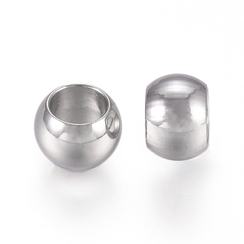316 Surgical Stainless Steel Beads, Rondelle, Stainless Steel Color, 5x3mm, Hole: 3mm