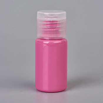 10ml Macaron Color PET Plastic Empty Flip Cap Bottles, with PP Plastic Lids, for Travel Liquid Cosmetic Sample Storage, Cerise, 5.7x2.3cm, Capacity: 10ml(0.34 fl. oz)