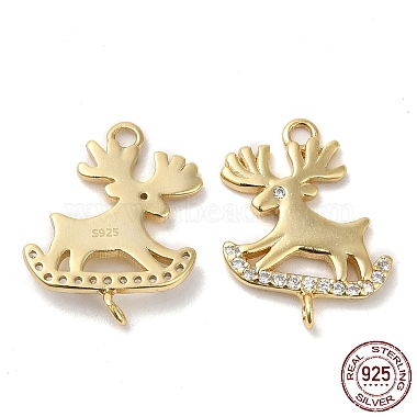 Real 18K Gold Plated Clear Deer Sterling Silver+Cubic Zirconia Links