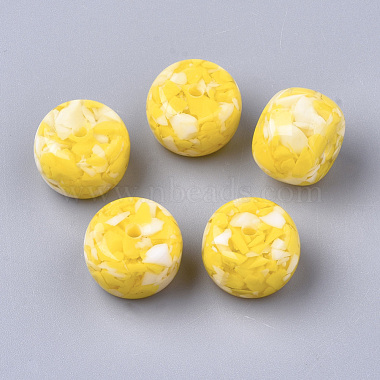 23mm Yellow Rondelle Resin Beads