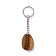 Natural Tiger Eye Teardrop with Spiral Pendant Keychain(KEYC-A031-02P-02)-3