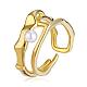 двойной ряд неправильной геометрической формы кольцо регулируемый штабелируемый культивированный жемчуг открытые кольца мода минималистский двойной круг кольцо для большого пальца ювелирные изделия для женщин(JR953A)-1