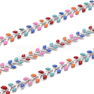 3.28 Feet 304 Stainless Steel Chains, with Enameled Cobs, Long-Lasting Plated, Unwelded, Colorful, 304 Stainless Steel Color,Link: 6.5x6x1.5mm(X-CHS-H030-01P)
