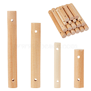 24Pcs 4 Style Grass Tree Wood Craft Sticks, Round Solid Wood Rod, for Knitting Tapestry, Macrame, Toy Making, Pale Goldenrod, 5.9~11.8x0.9~1.5cm, Hole: 3~4mm, 6pcs/style(WOOD-NB0002-34)
