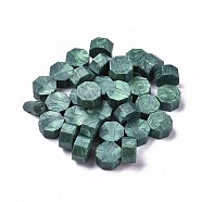 Sealing Wax Particles, for Retro Seal Stamp, Octagon, Teal, 9mm, about 1500pcs/500g(DIY-E033-A40)