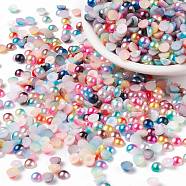 Imitation Pearl Acrylic Cabochons, Dome, Mixed Color, 8x4mm, about 2000pcs/bag(OACR-R063-8mm-M)