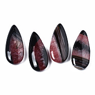 Natural Brazilian Agate Pendants, Dyed & Heated, Teardrop, Indian Red, 39~40x17~18x6~7mm, Hole: 1.5mm(G-S364-099A)