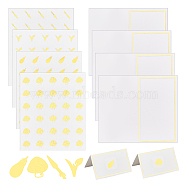 8 Sheets 4 Styles PVC Waterproof Self-Adhesive Sticker, Cartoon Decals for Gift Cards Decoration, with 6Pcs Paper Table Place Cards, Vegetable Pattern, Self-Adhesive Sticker: 100x78x0.1mm, Stickers: 12x12mm, 2 sheets/style(STIC-OC0001-14)