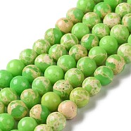 Synthetic Imperial Jasper Dyed Beads Strands, Round, Green Yellow, 6mm, Hole: 1.4mm, about 60~62pcs/strand, 14.72''~15.28''(37.4~38.8cm)(G-D077-A01-01H)