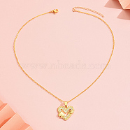 Brass Micro Pave Cubic Zirconia Pendant Necklaces, Heart, Real 18K Gold Plated, 15.75 inch(40cm), Heart: 20x22mm(EB4525-2)