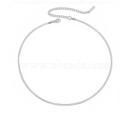Titanium Steel Snake Bone Chain Necklaces, Stainless Steel Color, 13.78 inch(35cm)(WG20151-04)