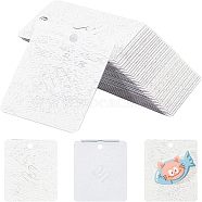 Plastic Brooch Display Cards, Rectangle, Silver, 2-7/8x2-1/8x3/8 inch(7.3x5.3x0.9cm)(CDIS-WH0015-13)