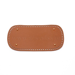 PU Leather with Iron Oval Bottom, for Knitting Bag, Women Bags Handmade DIY Accessories, Chocolate, 30.2x15.2x0.4~1cm, Hole: 4mm(FIND-WH0091-16A-02)