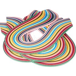 Rectangle 36 Colors Quilling Paper Strips, Mixed Color, 525x3mm, about 360strips/bag, 36color/bag(DIY-PH0008-03A-WH)