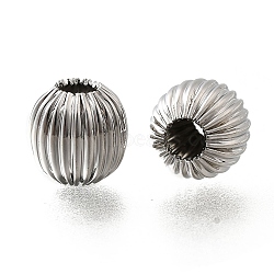 Brass Beads, Cadmium Free & Nickel Free & Lead Free, Round, Real Platinum Plated, 11x11mm, Hole: 4.5mm(KK-M318-20P)