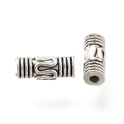 Tibetan Style Alloy Beads, Column, Antique Silver, 8.5x3mm, Hole: 1.2mm(FIND-B014-01)