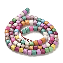 Natural Agate Beads Strands, Dyed, Cube, Mixed Color, 4.5x4.5x4.5mm, Hole: 1.2mm, about 88pcs/strand, 15.04''(38.2cm)(G-M422-A01-02K)