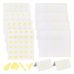 8 Sheets 4 Styles PVC Waterproof Self-Adhesive Sticker, Cartoon Decals for Gift Cards Decoration, with 6Pcs Paper Table Place Cards, Vegetable Pattern, Self-Adhesive Sticker: 100x78x0.1mm, Stickers: 12x12mm, 2 sheets/style(STIC-OC0001-14)