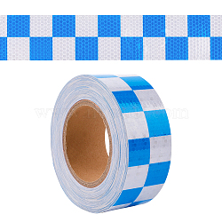 Waterproof PVC Reflective Warning Stickers, Safety Sign Caution Tartan Decals for Vehicle, Cadet Blue, 50x0.3mm, about 25m/roll(FIND-WH0152-070E)