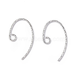 Brass Earring Hooks, with Horizontal Loops, Platinum, 20x12x1mm, Hole: 2mm, 18 Gauge, Pin: 1mm(KK-E079-01P)
