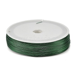 Baking Painted Iron Wire, Round, Green, 0.4mm, 26 Gauge, about 328.08 Feet(100m)/Roll(MW-NH0001-04A)