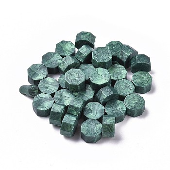 Sealing Wax Particles, for Retro Seal Stamp, Octagon, Teal, 9mm, about 1500pcs/500g