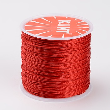 Round Waxed Polyester Cords, Dark Red, 0.6mm, about 76.55 yards(70m)/roll