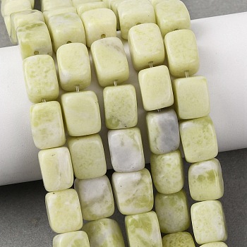Natural Jade Beads Strands, Cuboid, 12~13x8~10x8~10mm, Hole: 1mm, about 30~31pcs/strand, 14.76''(37.5cm)~14.96''(38cm)