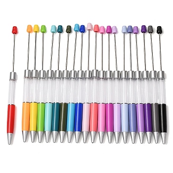 Plastic Beadable Pens, Shaft Black Ink Ballpoint Pen, for DIY Pen Decoration, Mixed Color, 170x10.5mm, Inner Diameter: 7.5mm