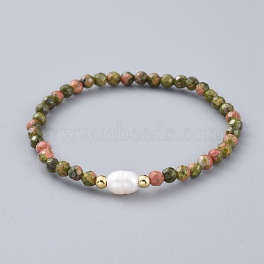 Perles naturelles et synthétiques étirer bracelets(BJEW-JB04676)-2
