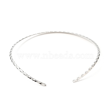 Non-Tarnish 304 Stainless Steel Rhombus Textured Wire Necklace Making(MAK-L015-02P)-2