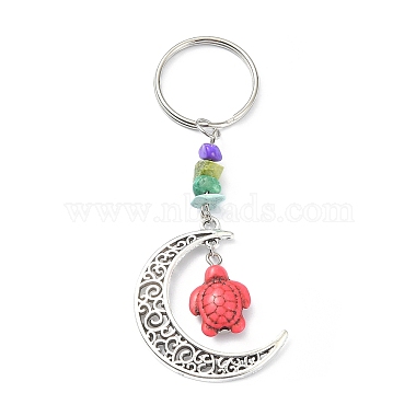 Dyed Synthetic Turquoise Turtle Keychain(KEYC-JKC00492)-2