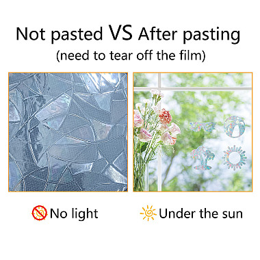 16 feuilles 4 styles autocollants statiques de film de vitrail teinté au laser de couleur pvc imperméable(DIY-WH0314-090)-8