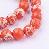Synthetic Imperial Jasper Beads Strands, Dyed, Round, 8mm, Hole: 1mm, about 50pcs/strand, 15.35 inch(39cm)(G-E374-8mm-03A)