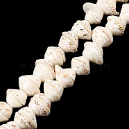 Natural Shell Bead Strands, Turritella, Seashell Color, 10~15x13x18mm, Hole: 1mm, about 52pcs/strand, 15.7 inch(X-BSHE-O016-04-01)